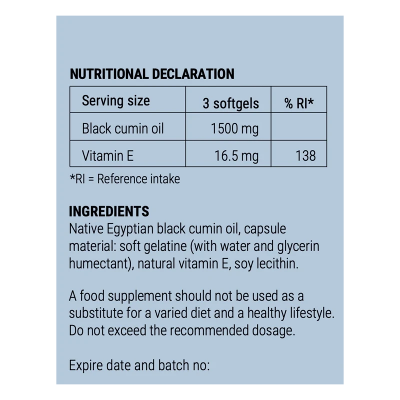 Big Food - Black Cumin Oil Softgels - 90 stk