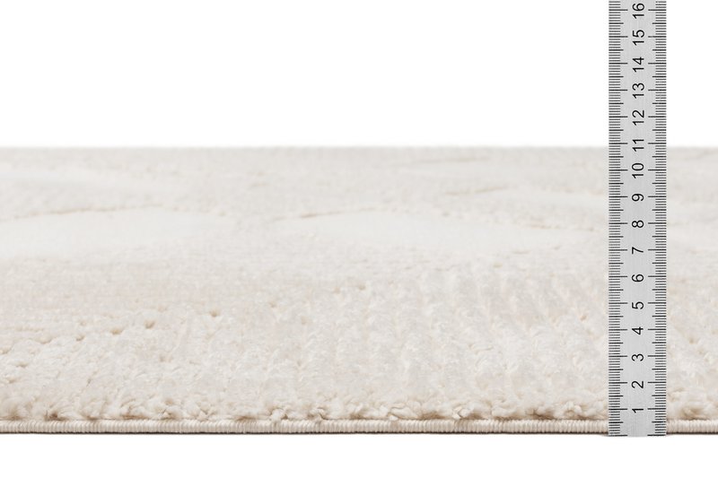 Tappeto morbido a pelo lungo - tinta unita bianco nordico - tappeto Boho Scandi - soggiorno, rotondo - Ø160 cm (rotondo)