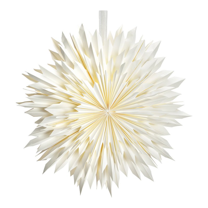 Luminous snowflake made of paper/cardboard white Ø50cm
