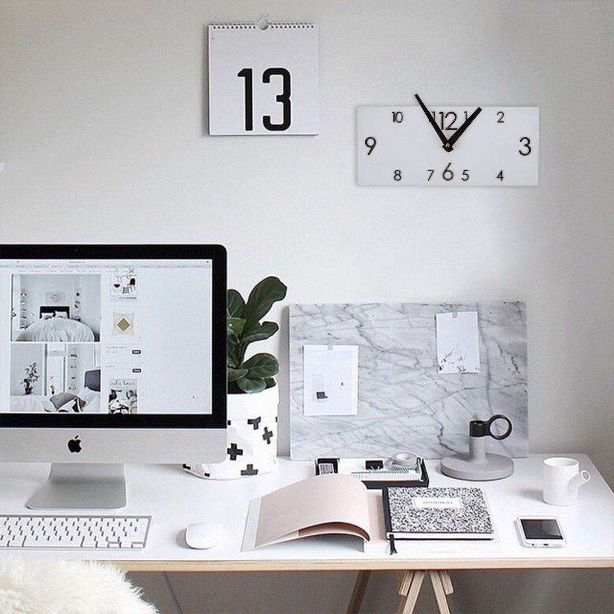 Wall clock Clocks for wall Wooden wall clock White wall clock Rustic wall clock Rectangular wall clock Unique wall clock Wall art Rectangle
