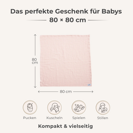 Old rose 4 in 1 Muslin Baby Blanket