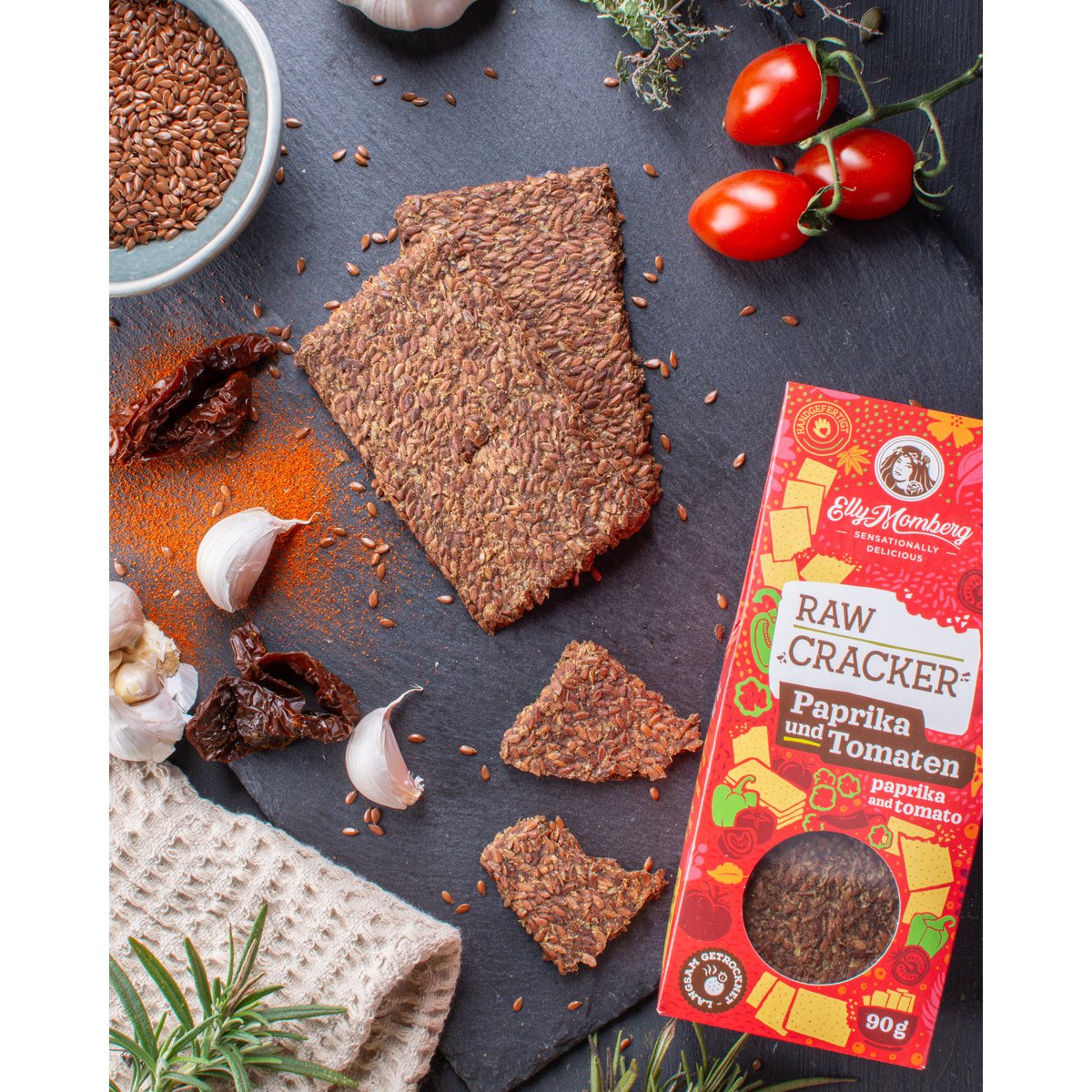 Trio di cracker ai semi di lino Keto - Vegani, senza zuccheri aggiunti, senza glutine