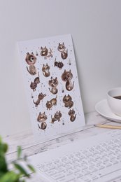 Purradise – Printed Cat Watercolor Postcard A5