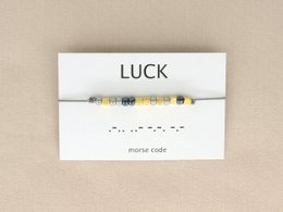 Morse code armband  Luck (zilver,rosé goud,goud)