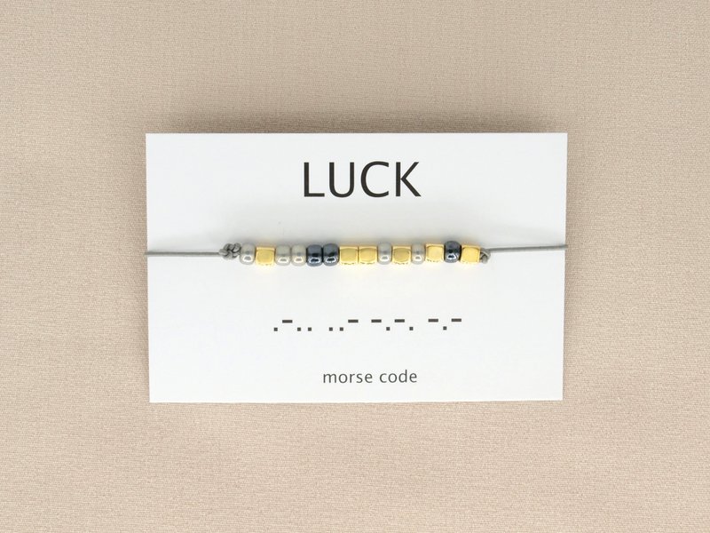 Morse code armband  Luck (zilver,rosé goud,goud)