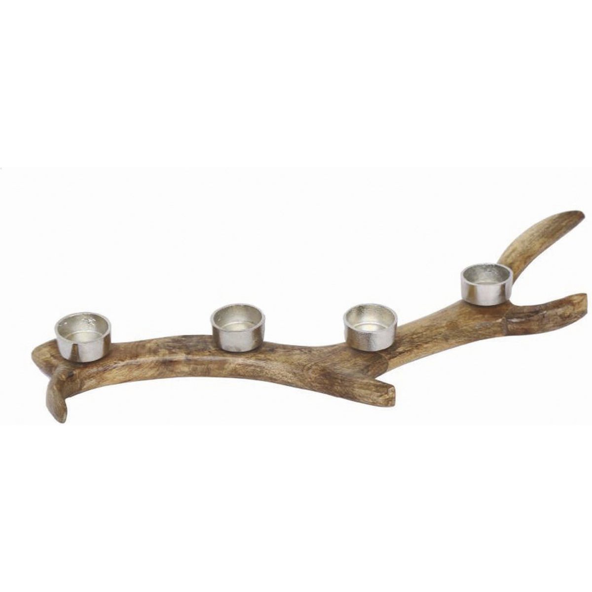 Astas de reno candelabro rural | 55cm | Portavelas de madera | Decoración navideña | Decoración navideña sostenible | Marrón