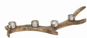 Rural candle holder reindeer antlers | 55 cm | Wooden tea light holder | Christmas decoration | Sustainable Christmas decoration | Brown
