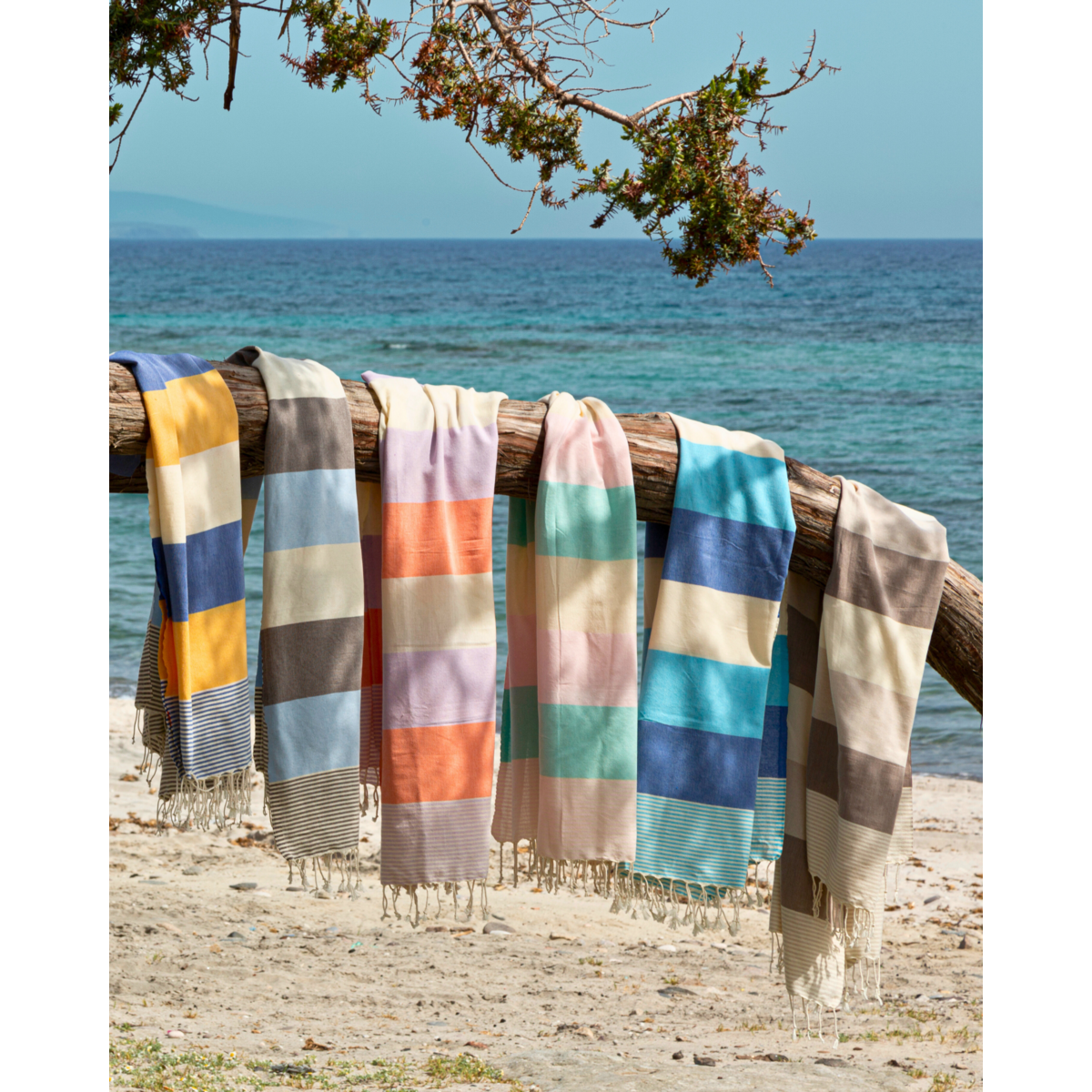 TOWEL TO GO PALERMO Cotton Beach Towel 180x100 cm | Sand Free | Blue / Black | with Gift Box