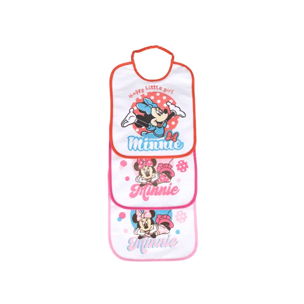 Bavaglino in cotone per neonati, design Happy Minnie