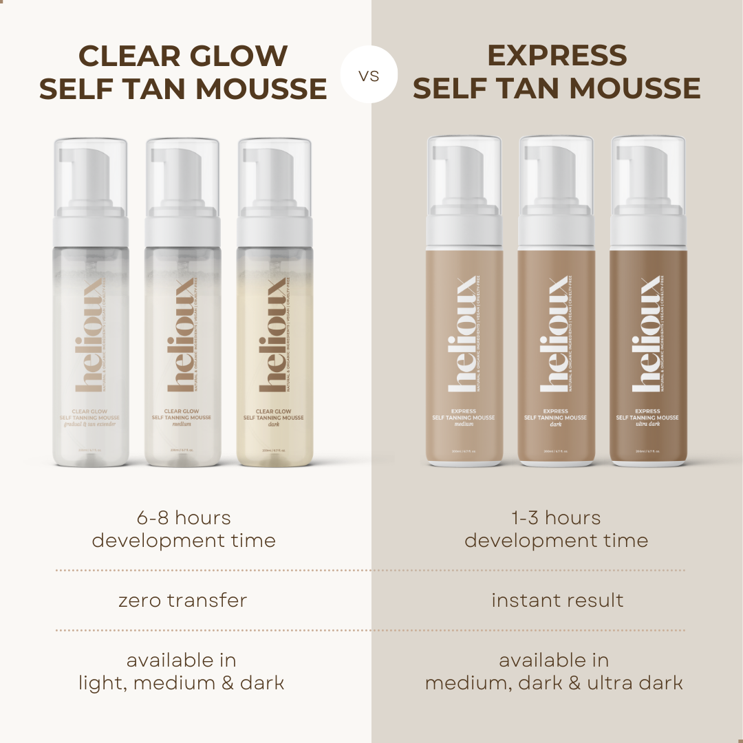 HELIOUX® CLEAR GLOW MOUSSE AUTOBRONCEADOR OSCURO