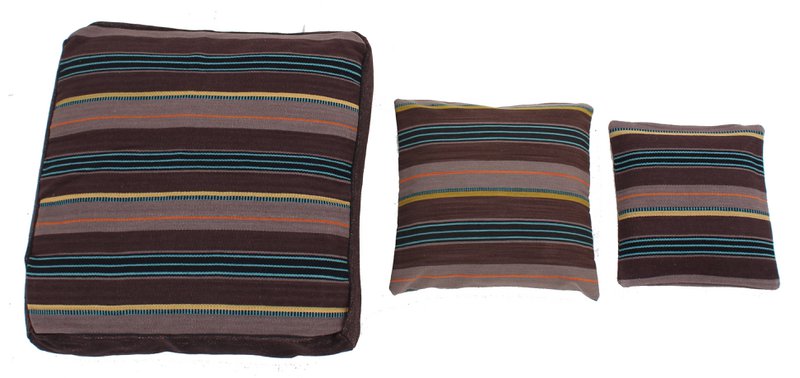 Hazan Kelim Cushion Stripes Brun Turkis