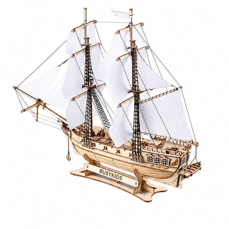 Brigg aus Holz zum Bauen Eisberg – 3D-Holzpuzzle 311 Teile, Schiffsmodell mit Segeln und Takelage, Modellbausatz ab 12 Jahren
