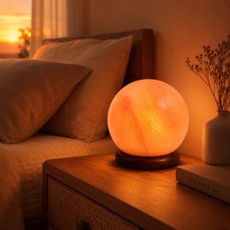 Moon Lamp in Himalayan Salt Crystal 1.9 Kg - Natural Material - Gift and Decoration Idea