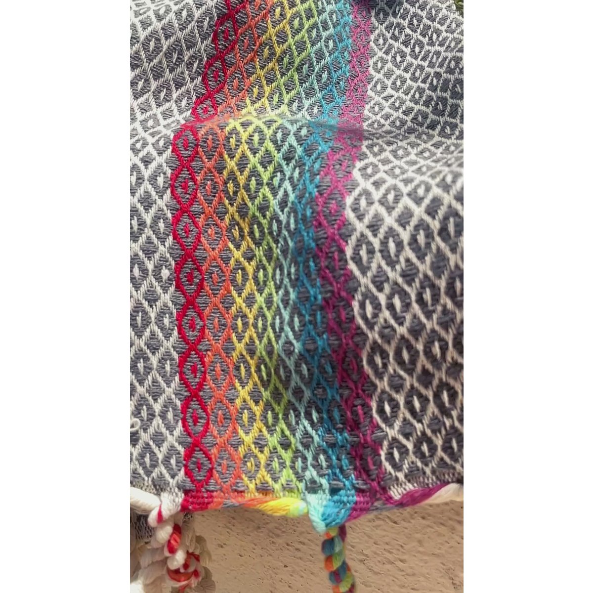 RAINBOW Cotton Hammam Spa Ręcznik – Kompaktowy – Antracyt – 180x100 cm