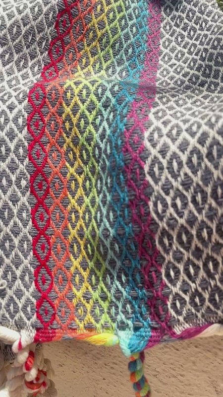 RAINBOW Baumwoll-Hammam-Spa-Handtuch – kompakt – Anthrazit – 180 x 100 cm