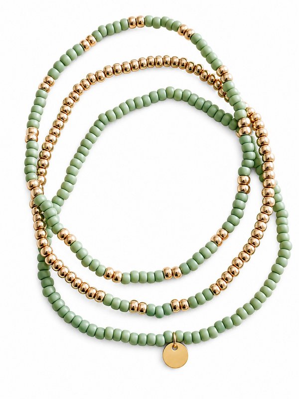 Sæt Miyuki armbånd mat pistacie