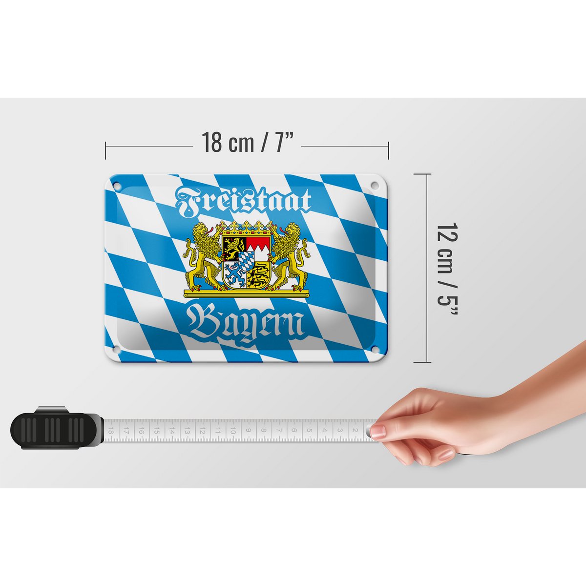 Tin sign Bavaria 18x12cm Free State of Bavaria coat of arms decoration