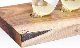 Tu Las™ Portabotellas de madera que incluye copas de vino y portacopas de champán - 94 x 22 x 4 cm - Portabotellas de vino flotante - Montaje en pared - Madera de nogal