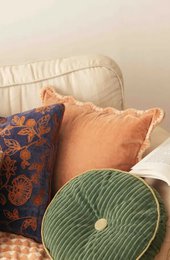 Kussenhoes | Mirage Scallop Abrikoos kussenhoes van Sanctuary Living