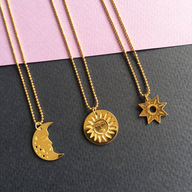 Sun golden necklace