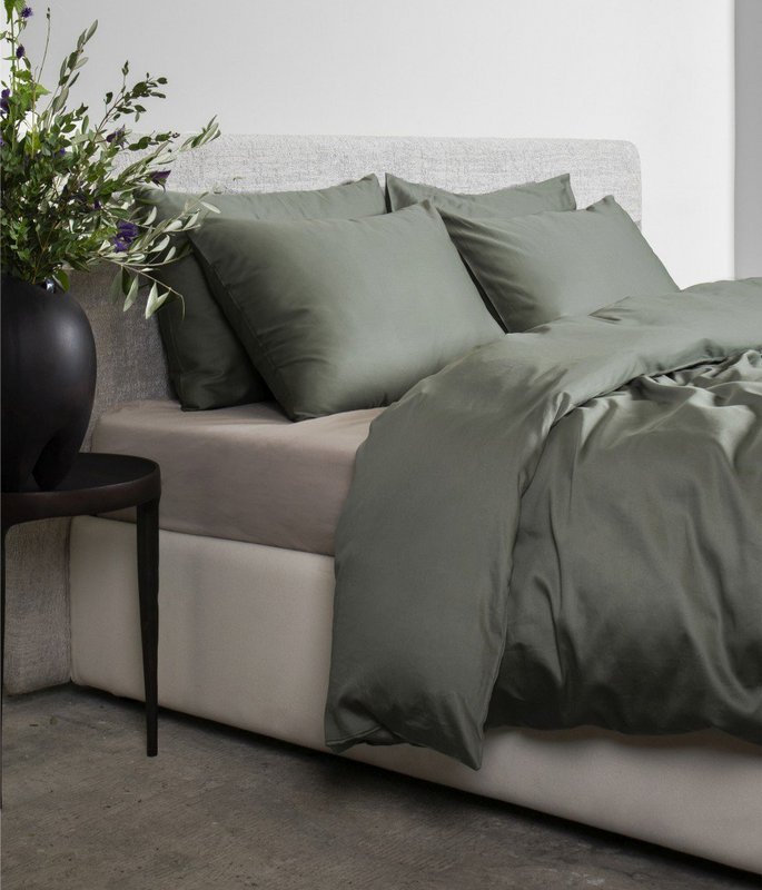 Set biancheria da letto in raso Solid Green Tree