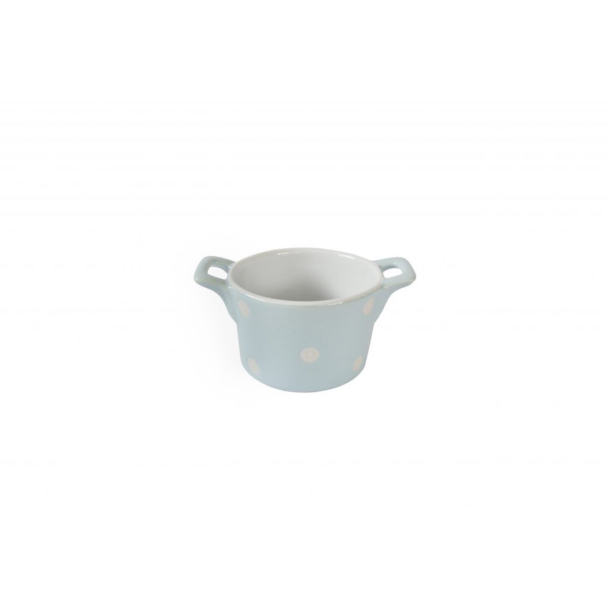 Ramekin azul pastel con asas y lunares Isabelle Rose