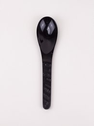 Rice spoon classic in raw black buffalo horn