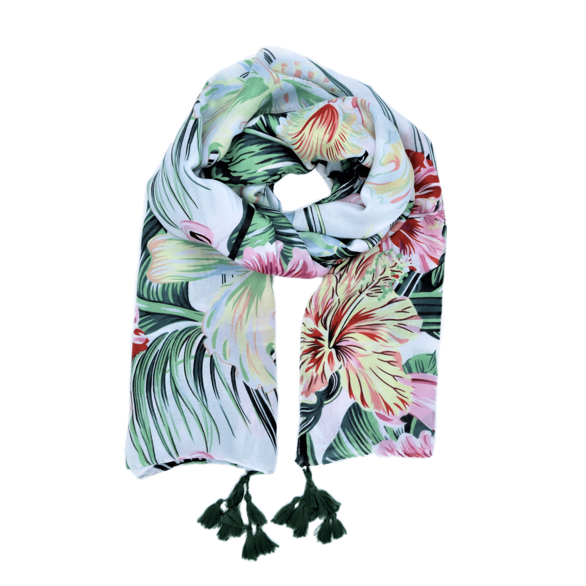Viscose Pareo en schéma tropical en multicolore