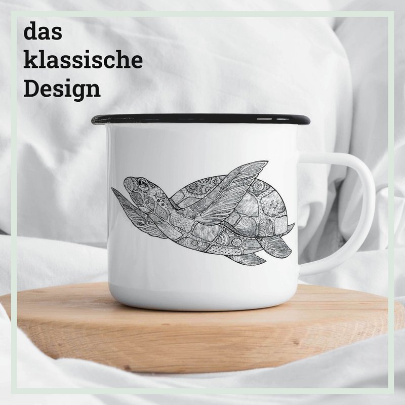 Enamel cup – turtle