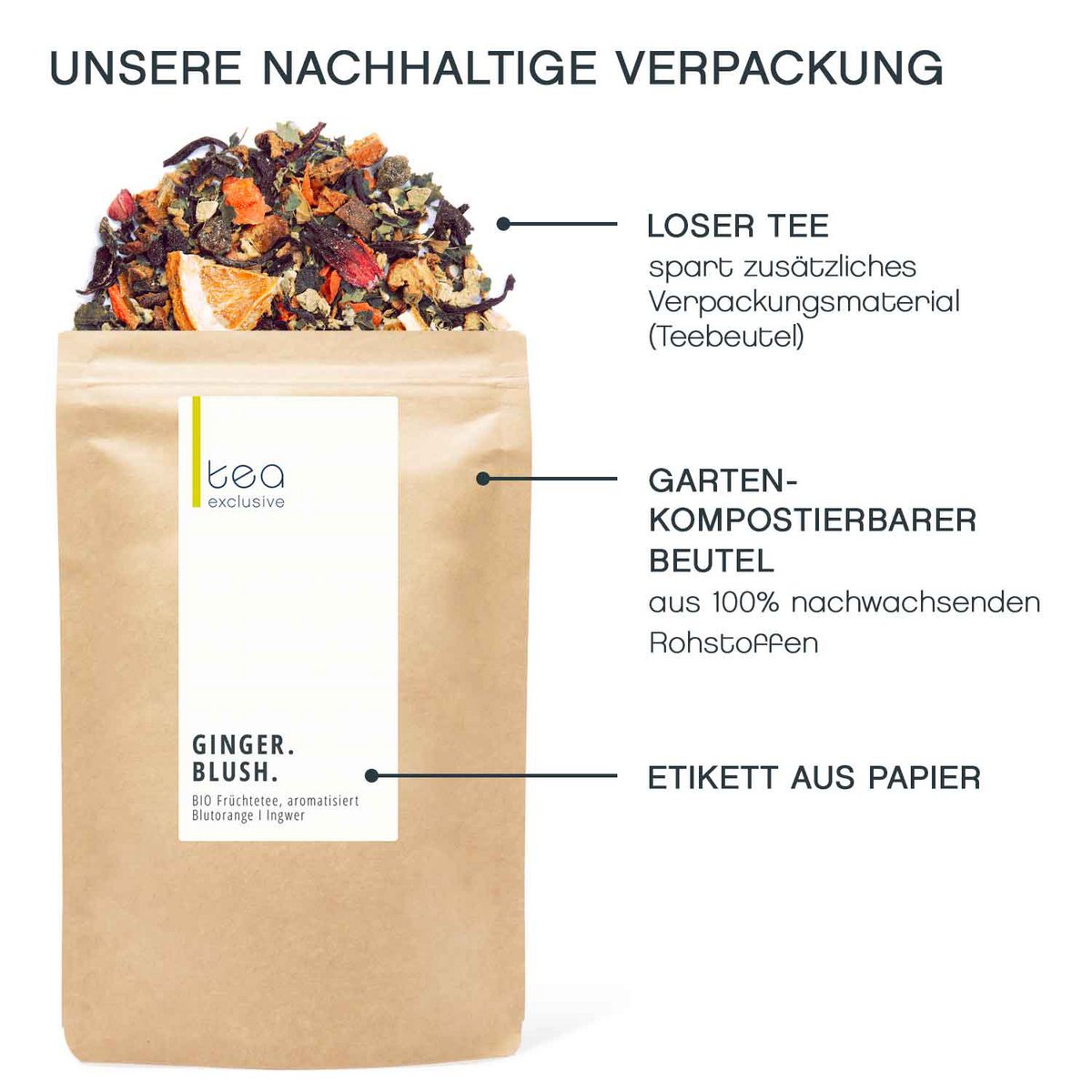Gember blos, fruitthee organisch, 125 g