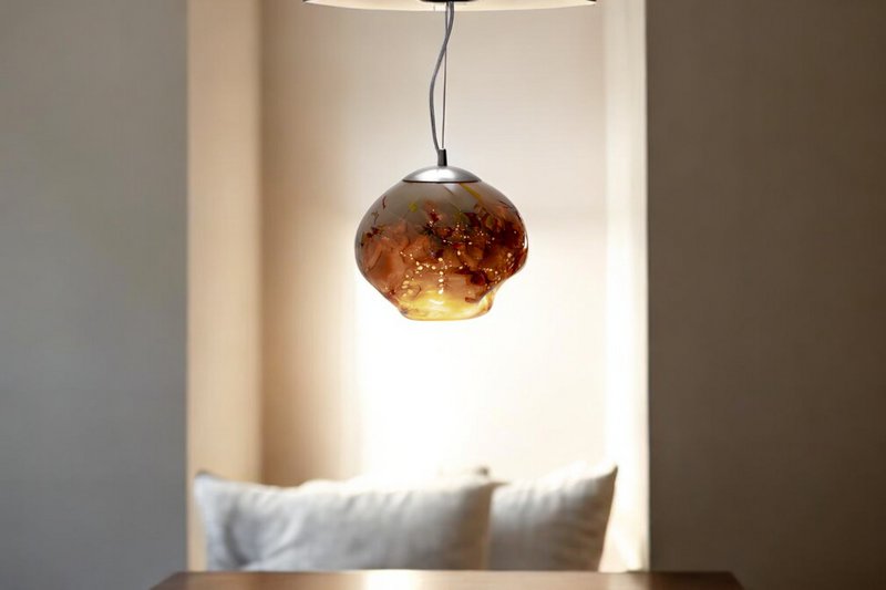 Hængende lampe linea flerfarvet bol | Glas vedhæng | Design hængende lampe