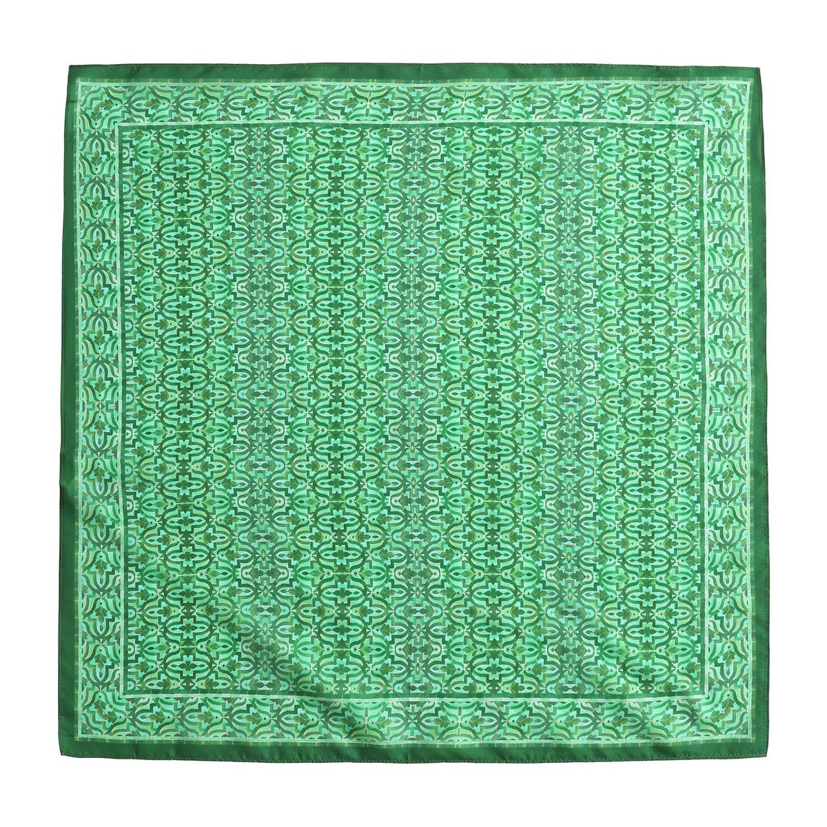 Green Square Silk Scarf Fihri