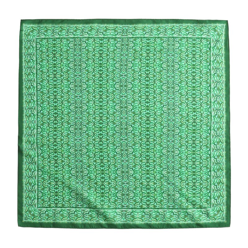 Green Square Silk Scarf Fihri