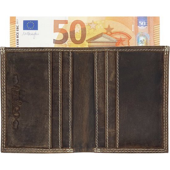 Arrigo Cognac -colored buffalo leather credit card holder, card holder and card holder with billpiece compartment