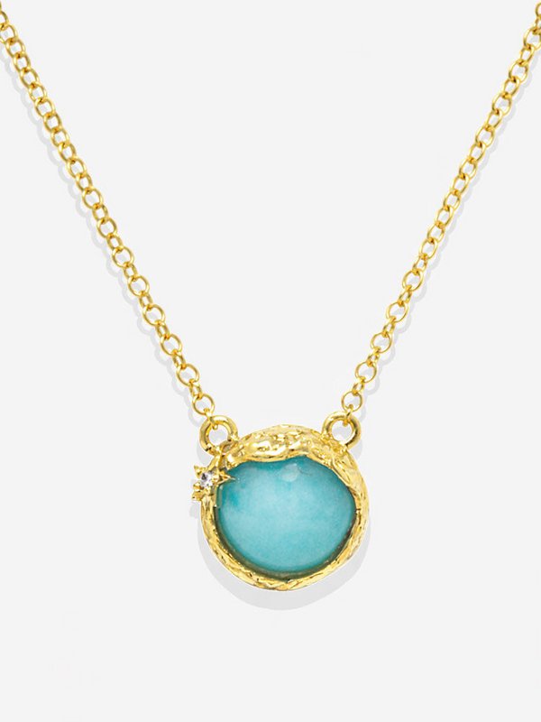 Collar Ad Astra Amazonita Bañado Oro