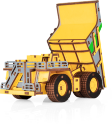 Eco Wood Art (EWA) 3D-Puzzle aus mechanischem Holz, Hybrid-Bergbau-Muldenkipper Belaz-7513M, 4233, Farbe Gelb, 18 x 9 x 10 cm