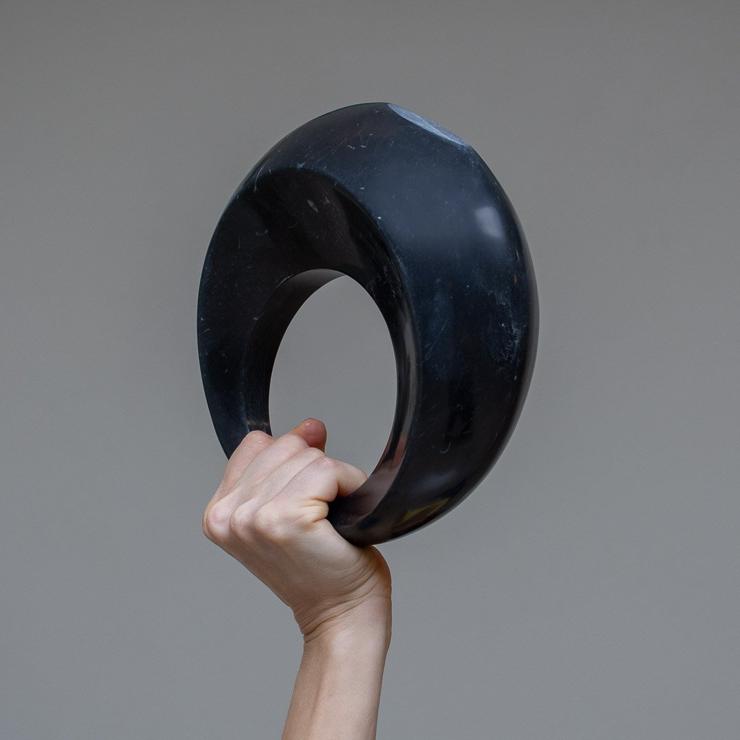 Marmeren kettlebell klein