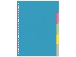 Tabblad Kangaro A4 blanco recycled karton 220gr 23r. 5dlg ass