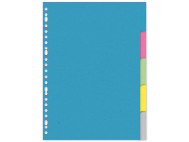 Tabblad Kangaro A4 blanco recycled karton 220gr 23r. 5dlg ass