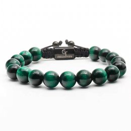 Mænds GREEN TIGER EYE perlearmbånd