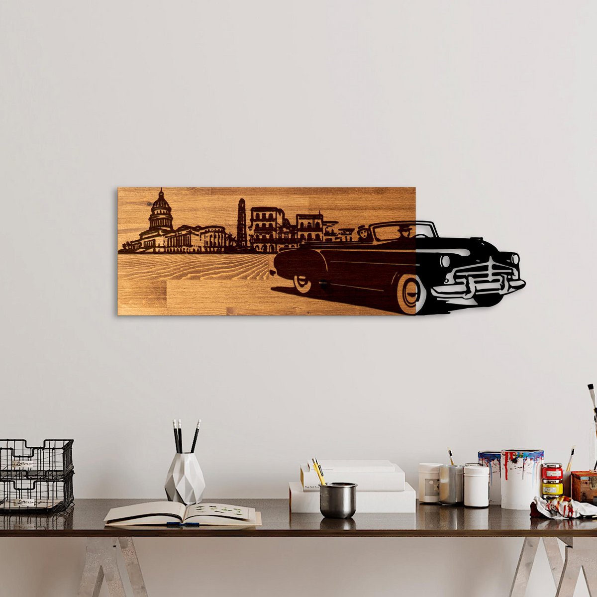 MA-461 Wood Metal Wall Painting