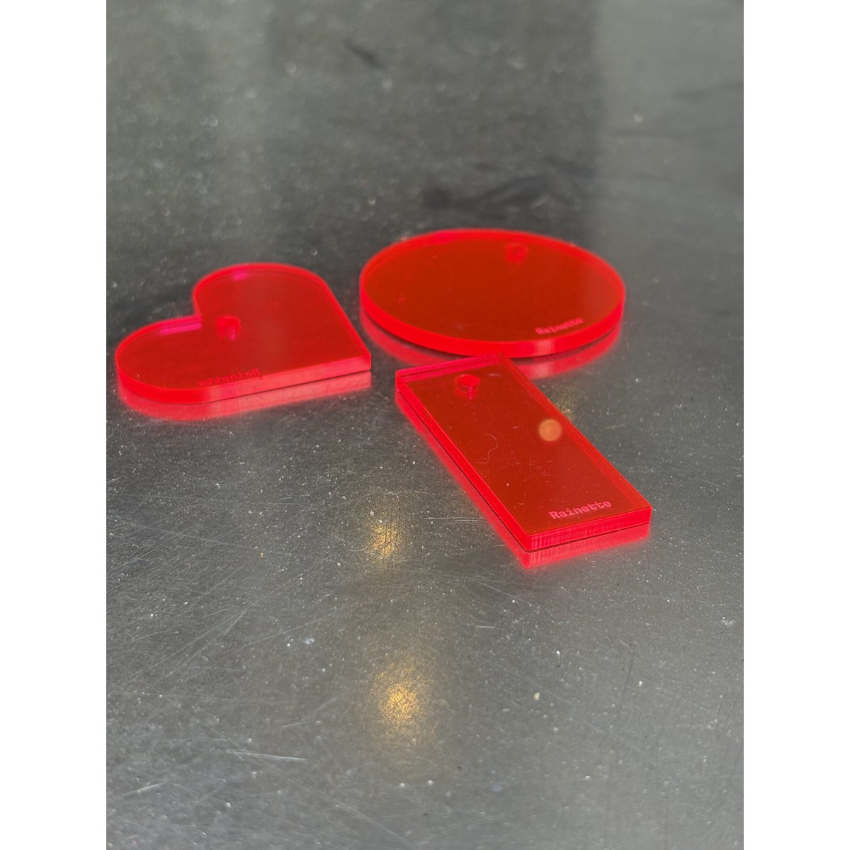Fluorescent plexi key ring pack (12 pieces)