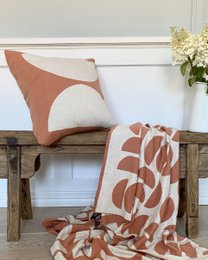 Ella Pillow-Cover Peach, Soft Jacquard Knitted Cotton