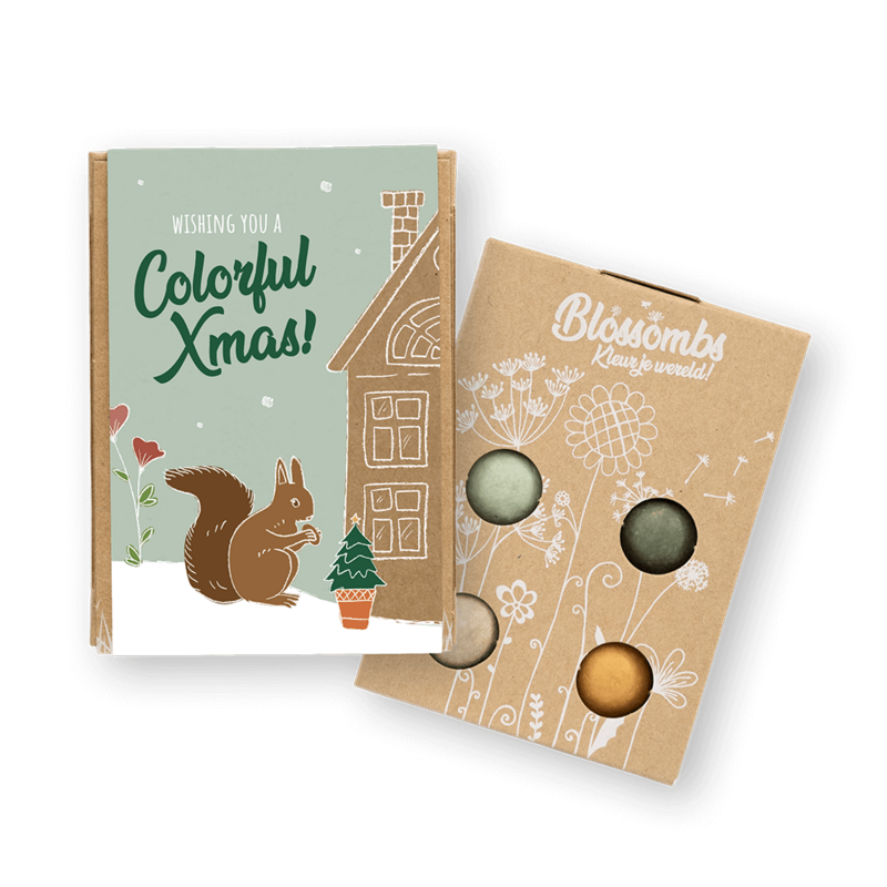 Giftbox mini with 4 Flower Seeds - Wishing You a Colorful Xmas!