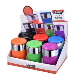 Ashtray with LED, assorted colors, diameter 8 cm