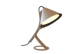 SILENCE Tischlampe aus Upcycling-Leder