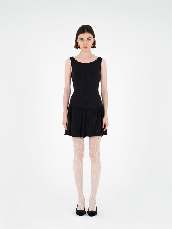 Authentic Shiny Black Mini Dress