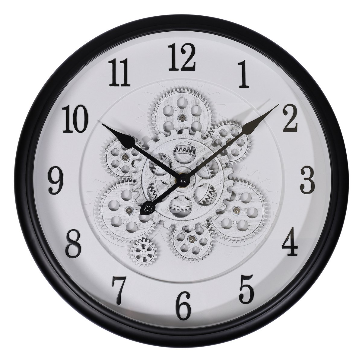 Orologio da parete scheletrato dal look vintage industriale, Ø 40 cm, bianco/nero