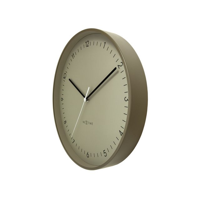 Reloj de pared NeXtime Berlin L 40cm aluminio caqui