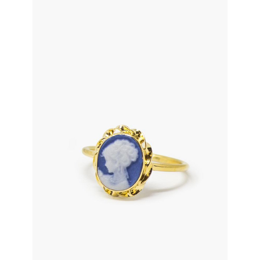 Anello impilabile mini cammeo blu